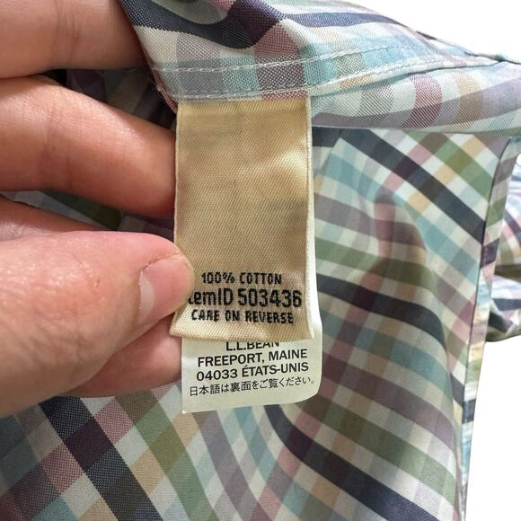 LL Bean Wrinkle Resistant Mens Long Sleeve‎ Button Down Shirt | Medium - Picture 7 of 8